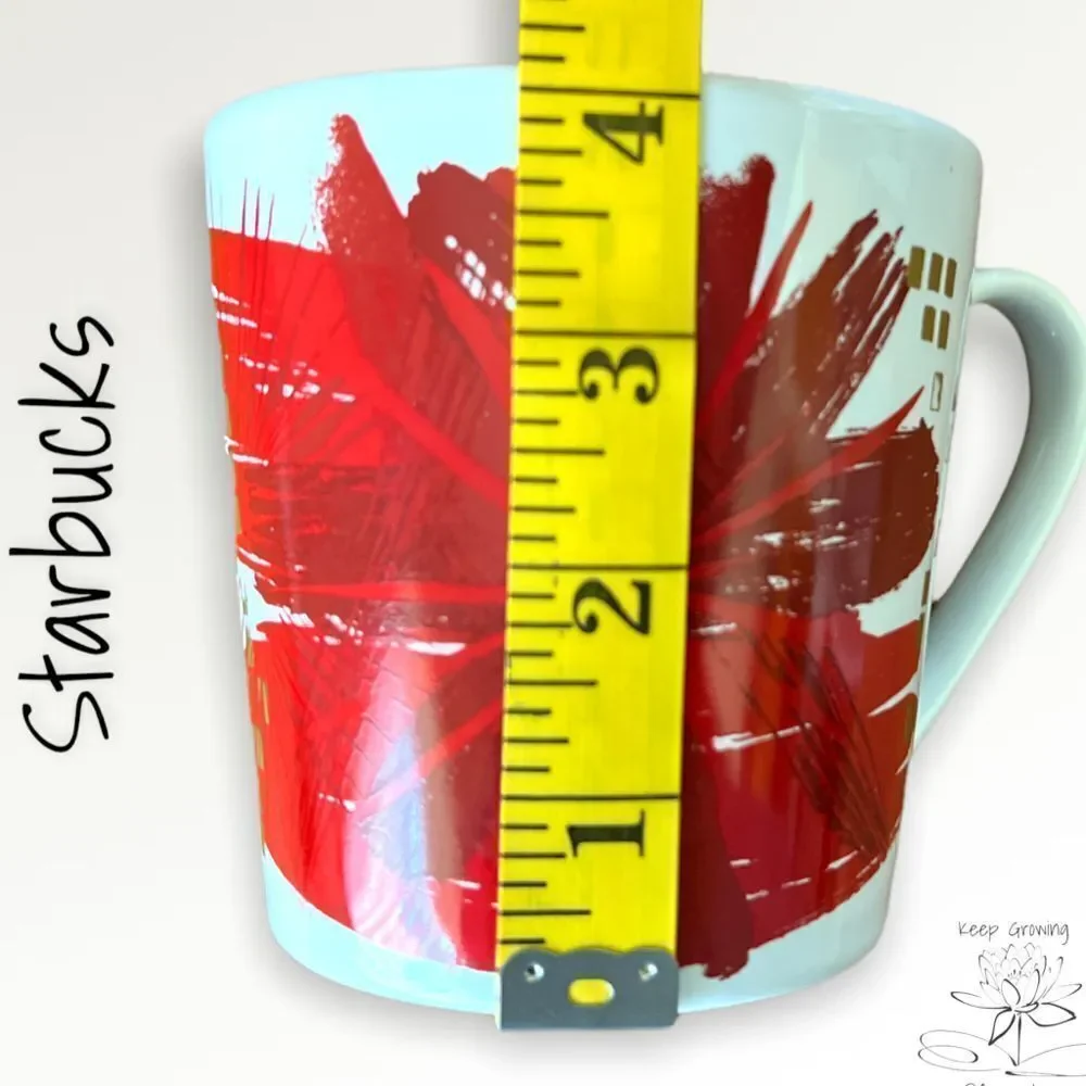 Starbucks Abstract Red & Gold Mug - 2014 Edition